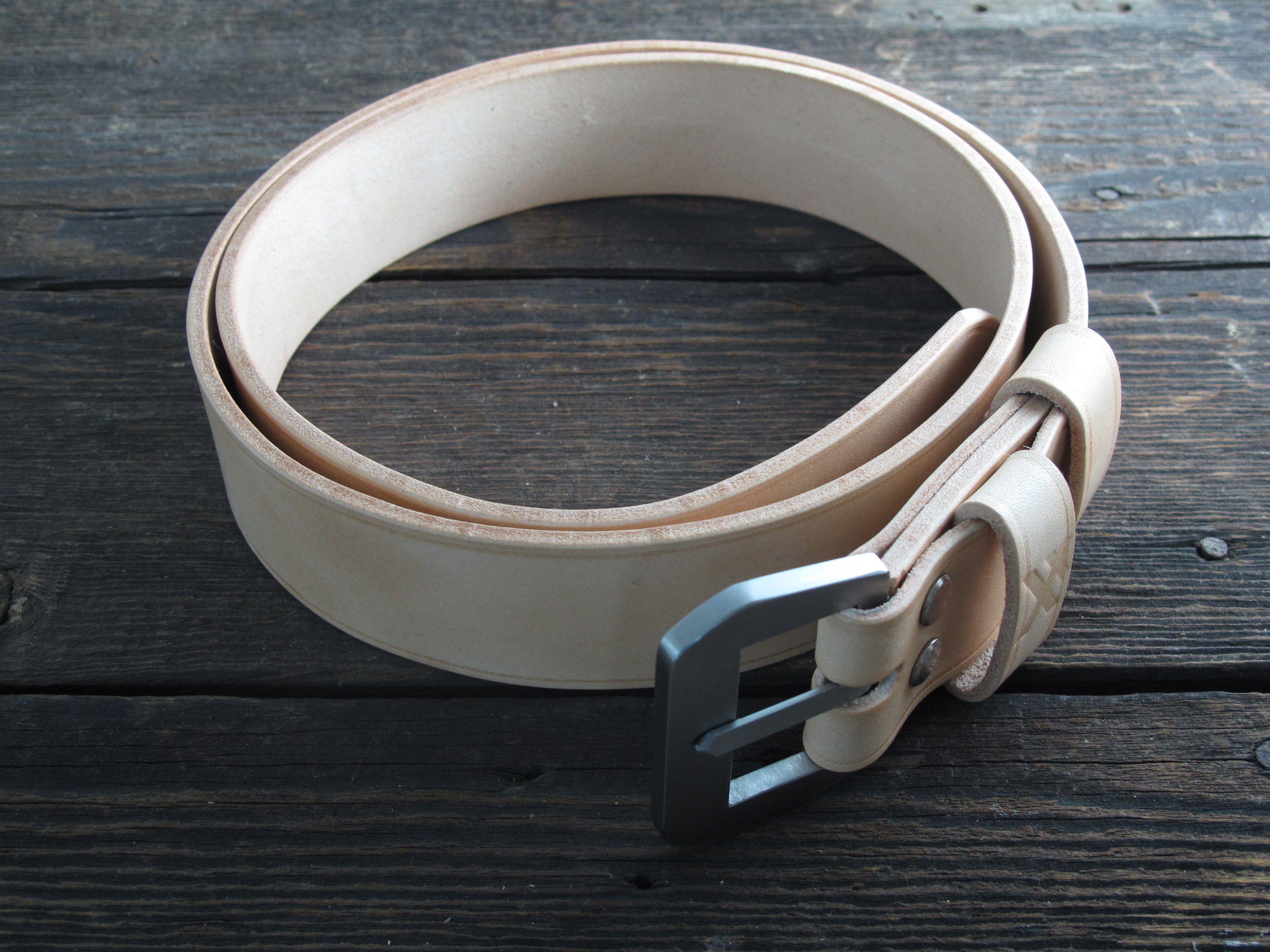 Handmade jeans belt with GPF style buckle - Image 3