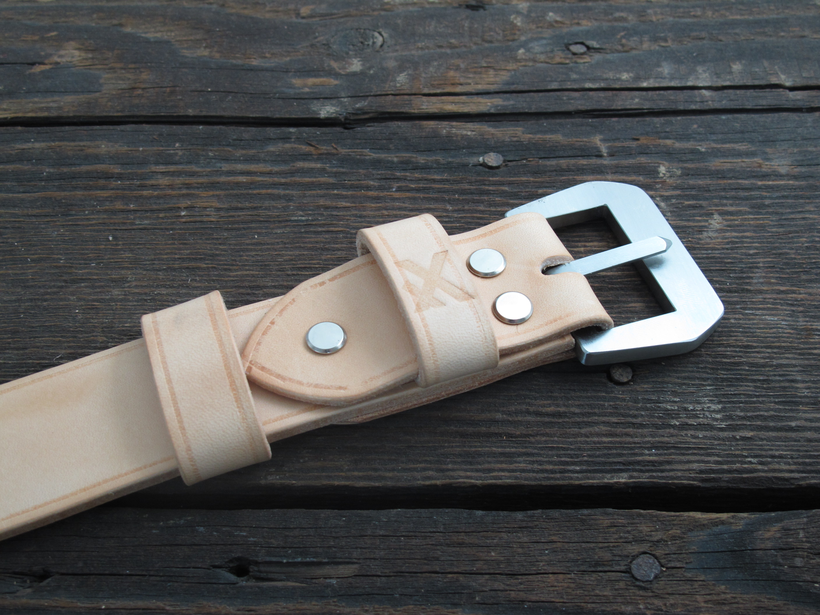 Handmade jeans belt with GPF style buckle - Image 2
