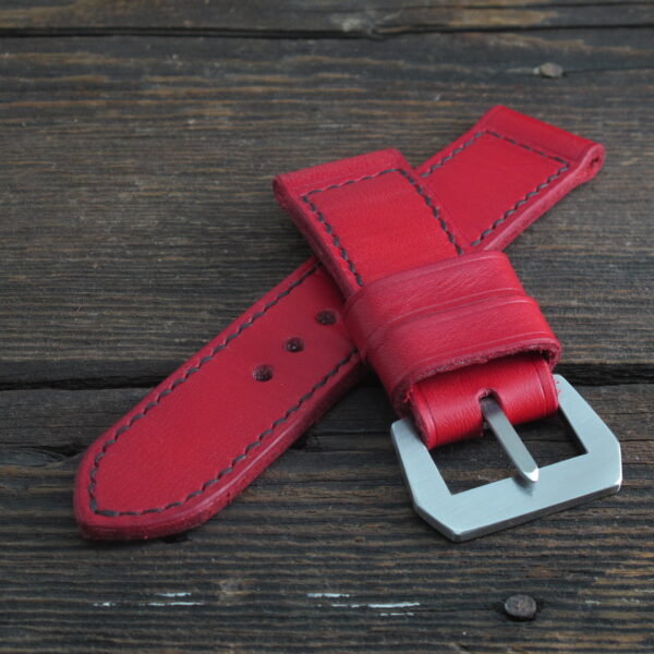 "Red II" handmade leather strap