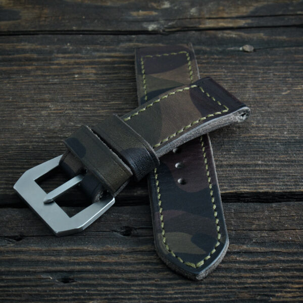 "Camo" handmade leather strap