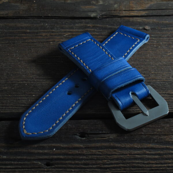 "Cobalto" handmade leather strap