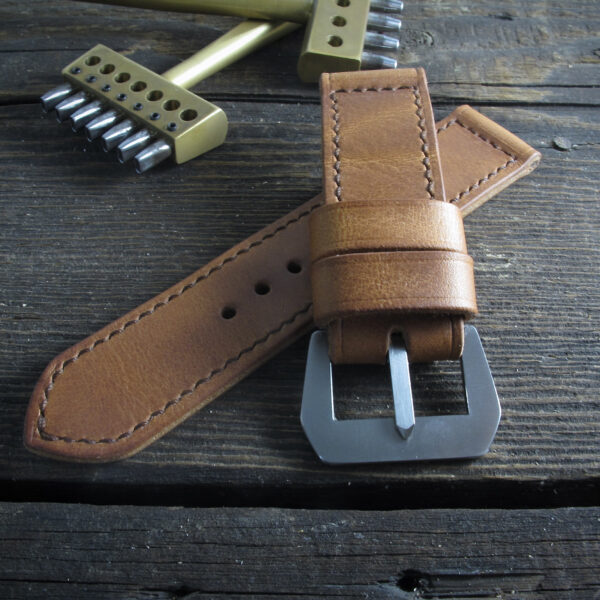 "LP Tan" handmade leather strap