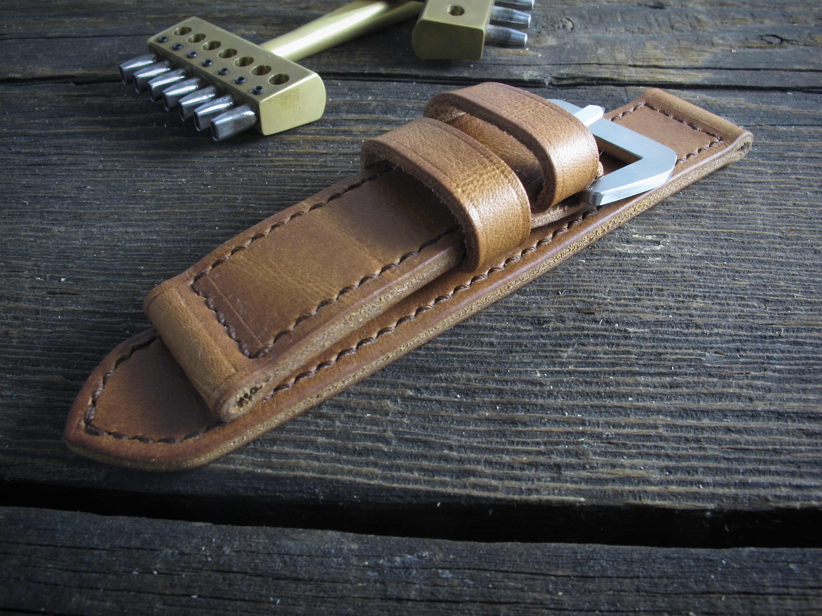 "LP Tan" handmade leather strap - Image 3