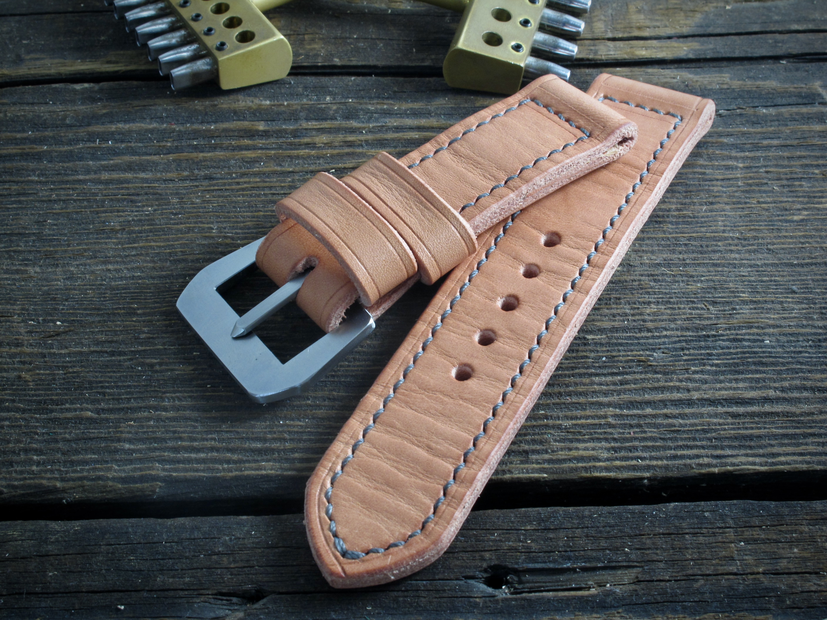 "Pink" handmade leather strap - Image 3