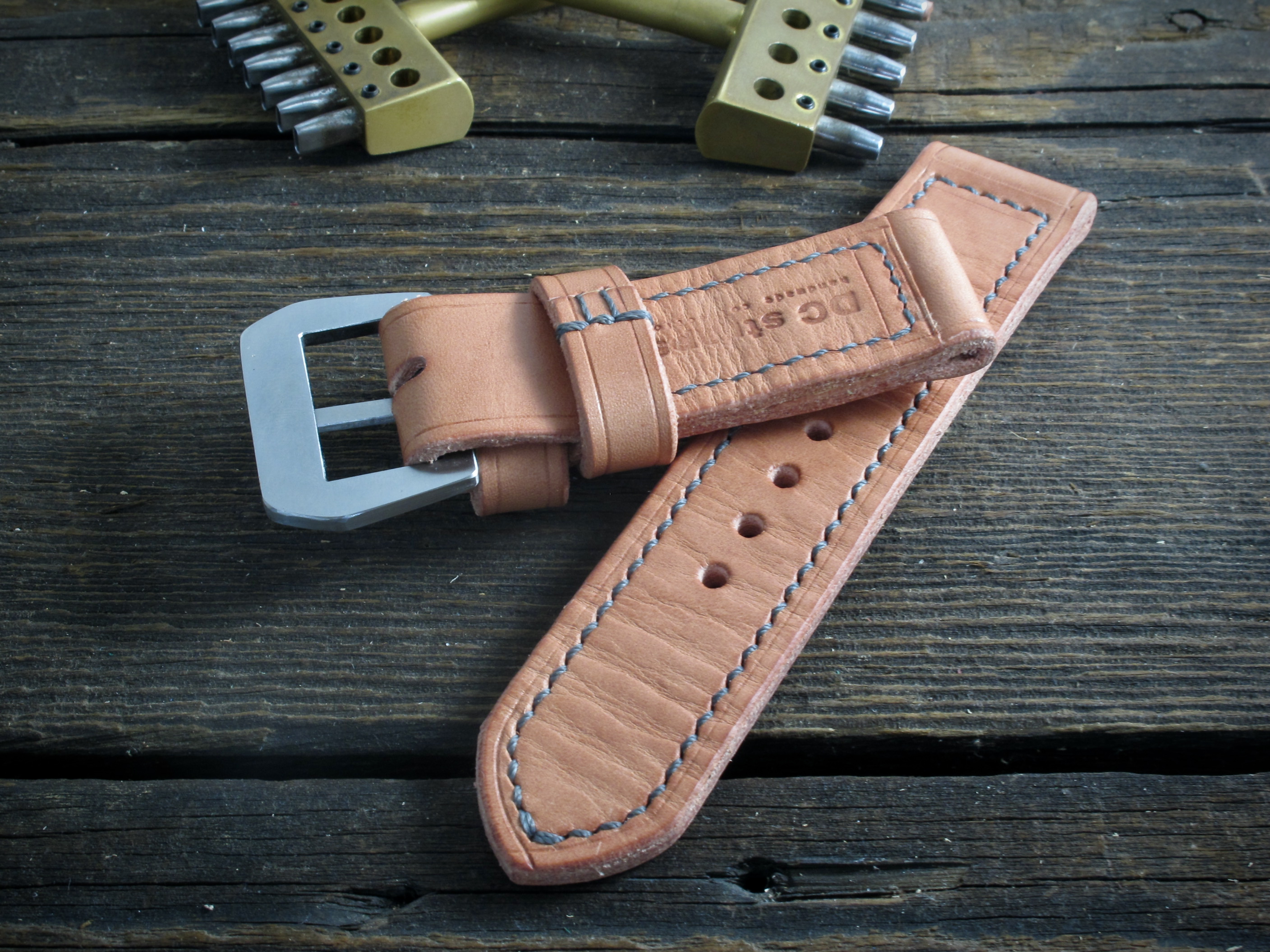 "Pink" handmade leather strap - Image 5