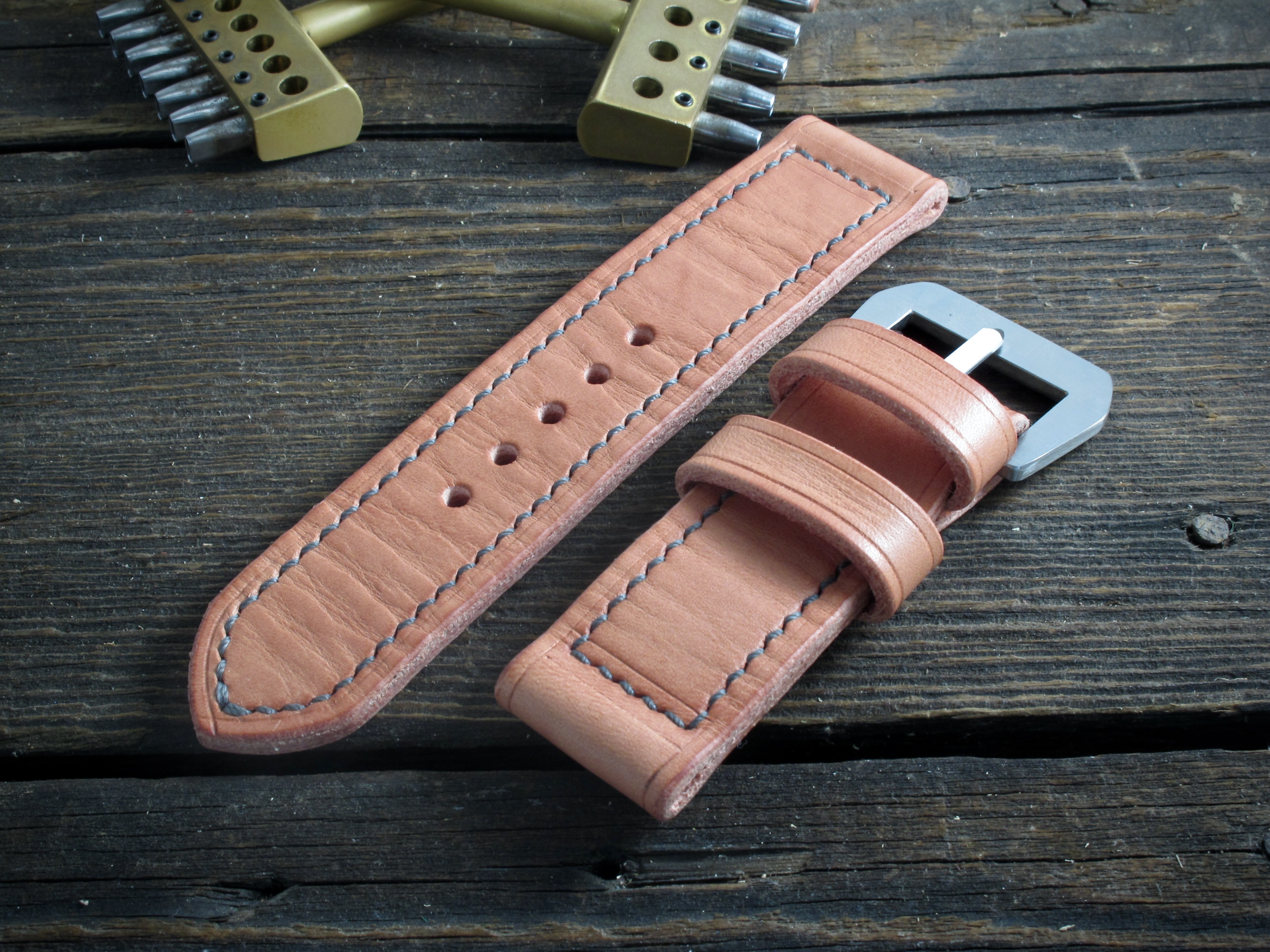 "Pink" handmade leather strap - Image 4