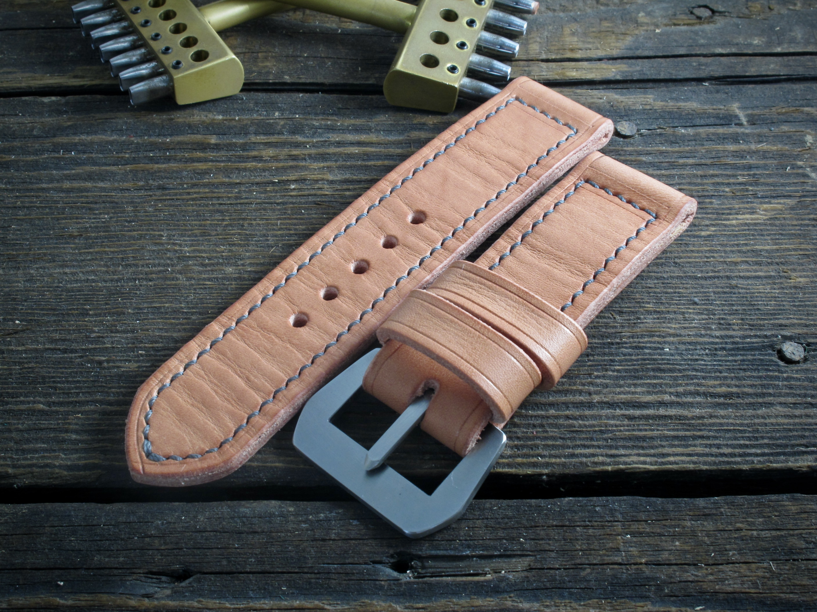 "Pink" handmade leather strap - Image 2
