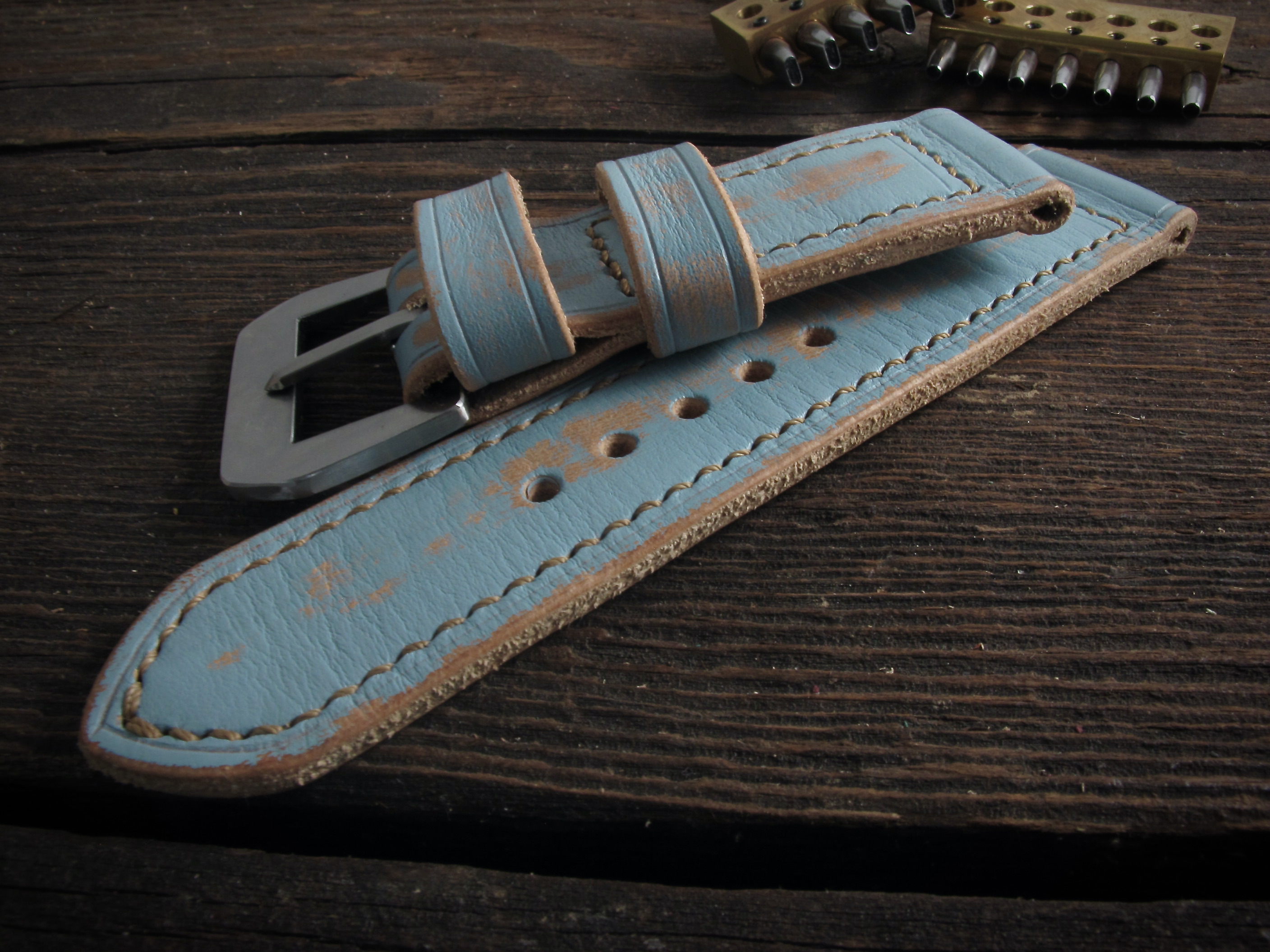 "Azzuro" handmade leather strap - Image 4