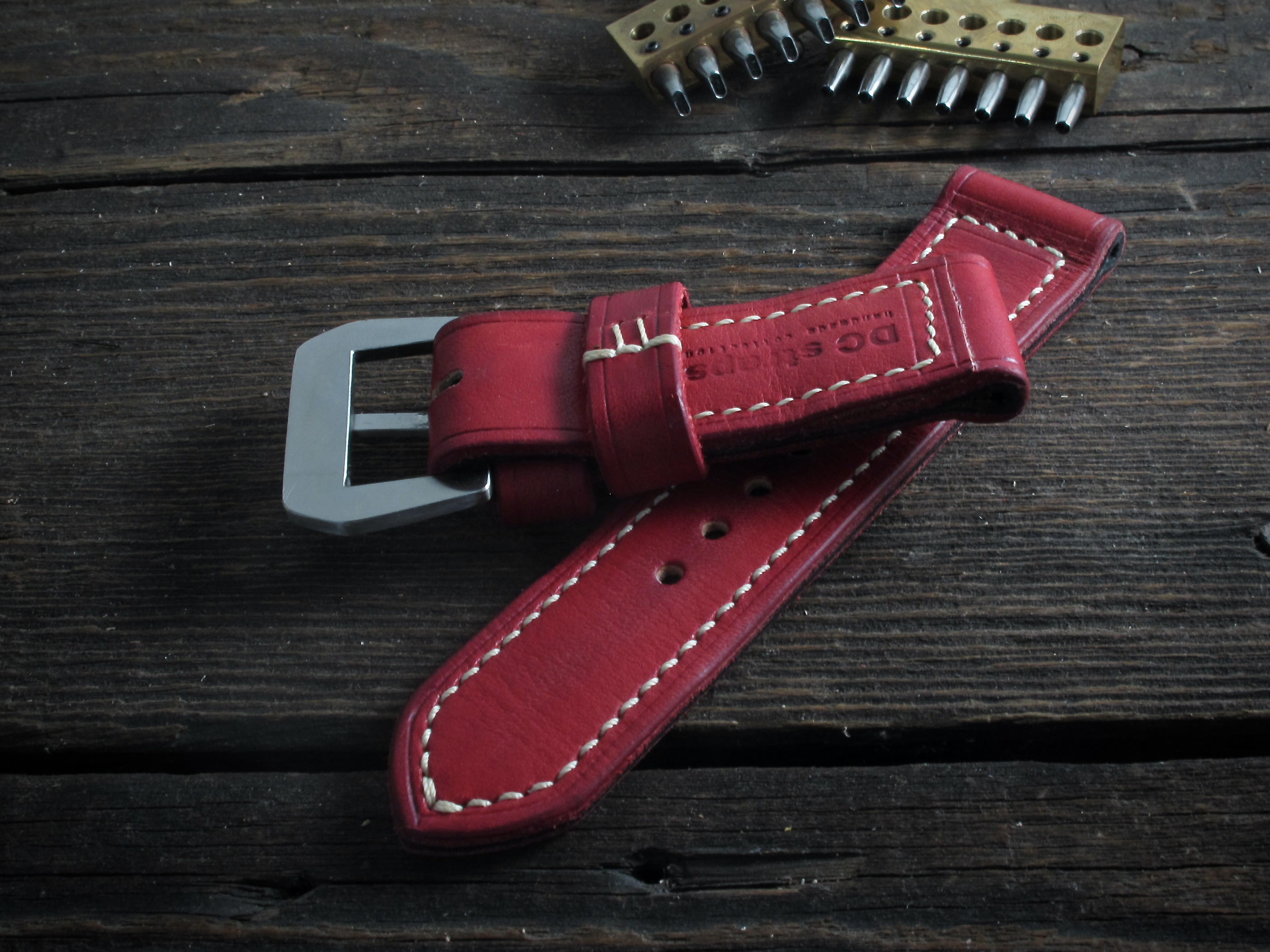 "Rosso" handmade leather strap - Image 5