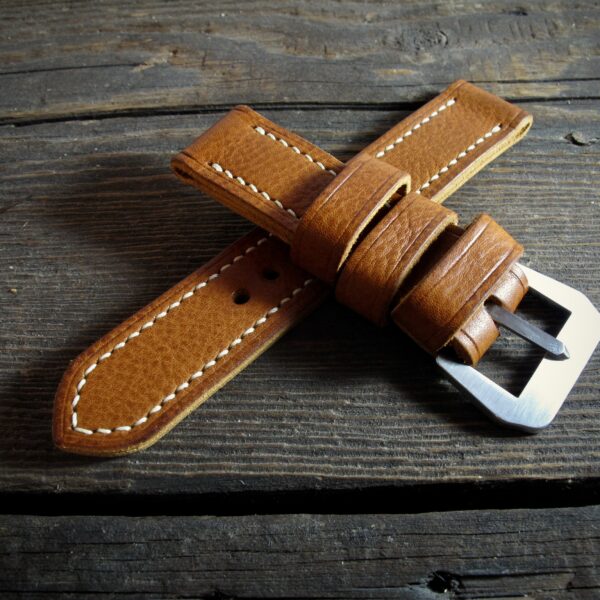 "Pumpkin II" handmade leather strap