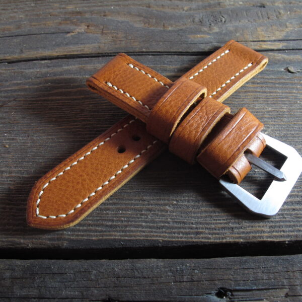 "Pumpkin II" handmade leather strap