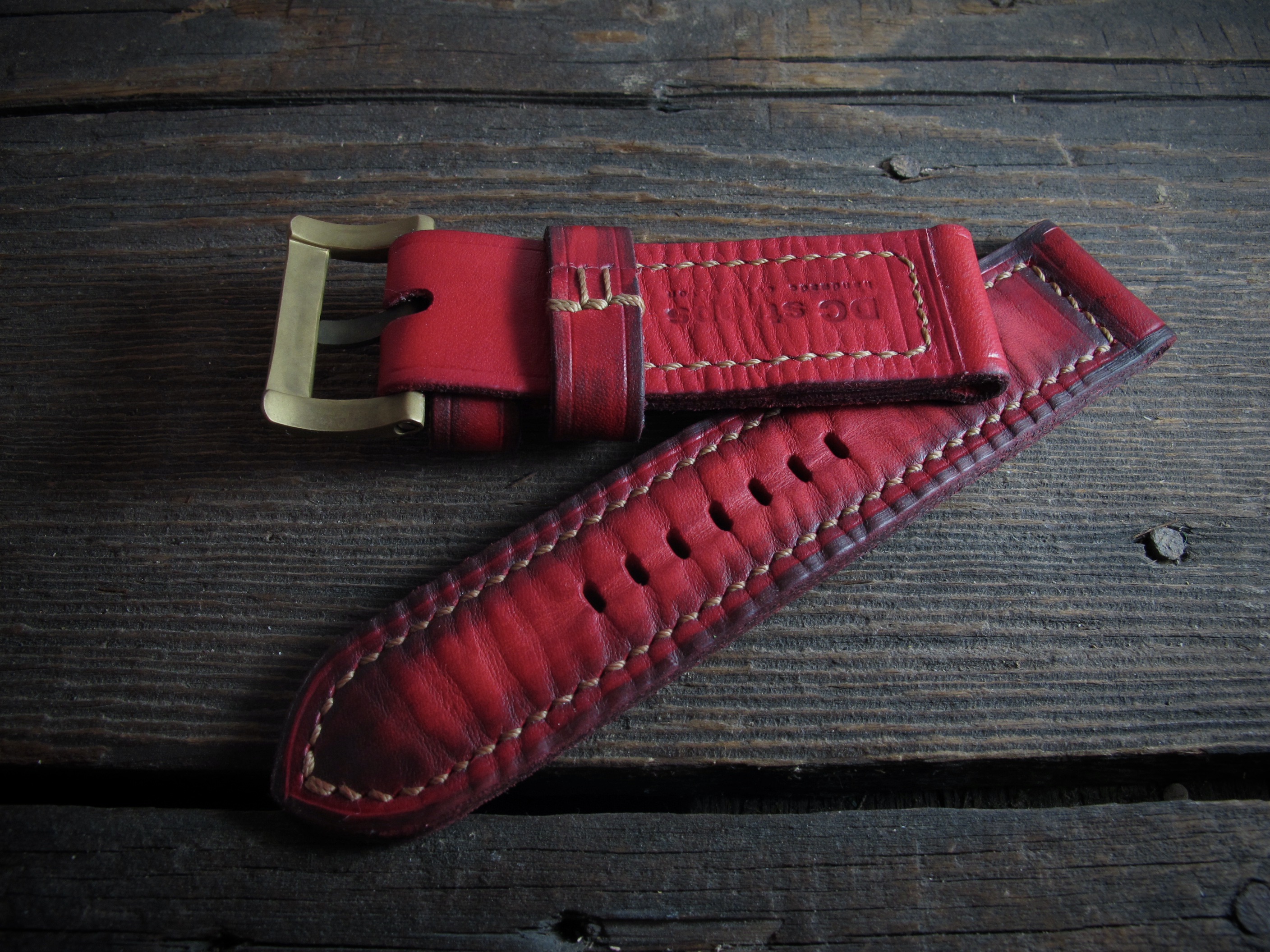 "RED X" handmade leather strap - Image 7