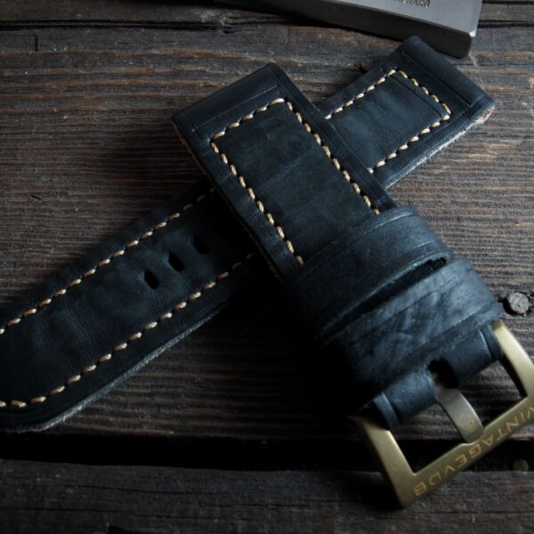 "Nero X" handmade leather strap