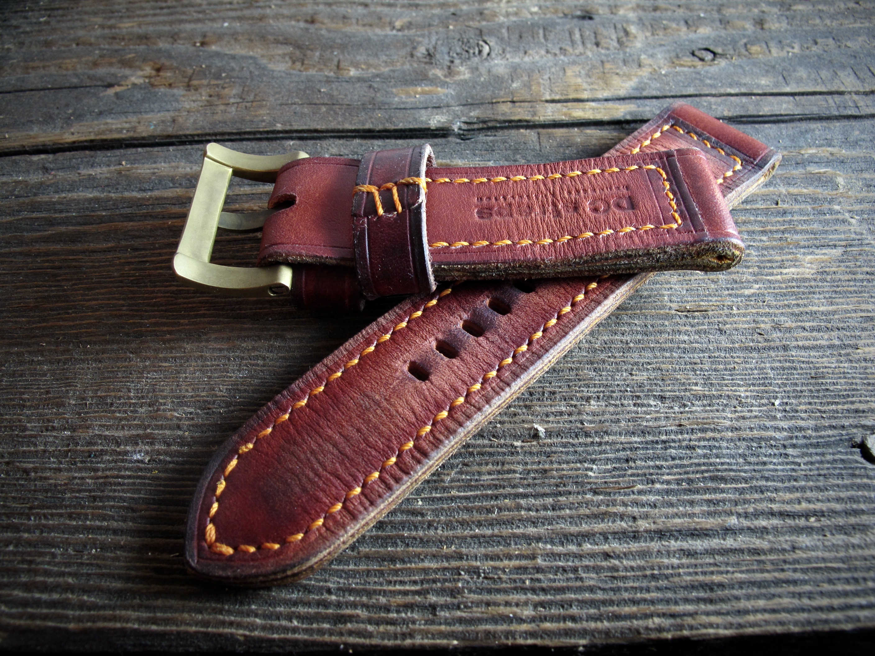 "Fieno X" Handmade Hay Brown Leather Strap - Image 5