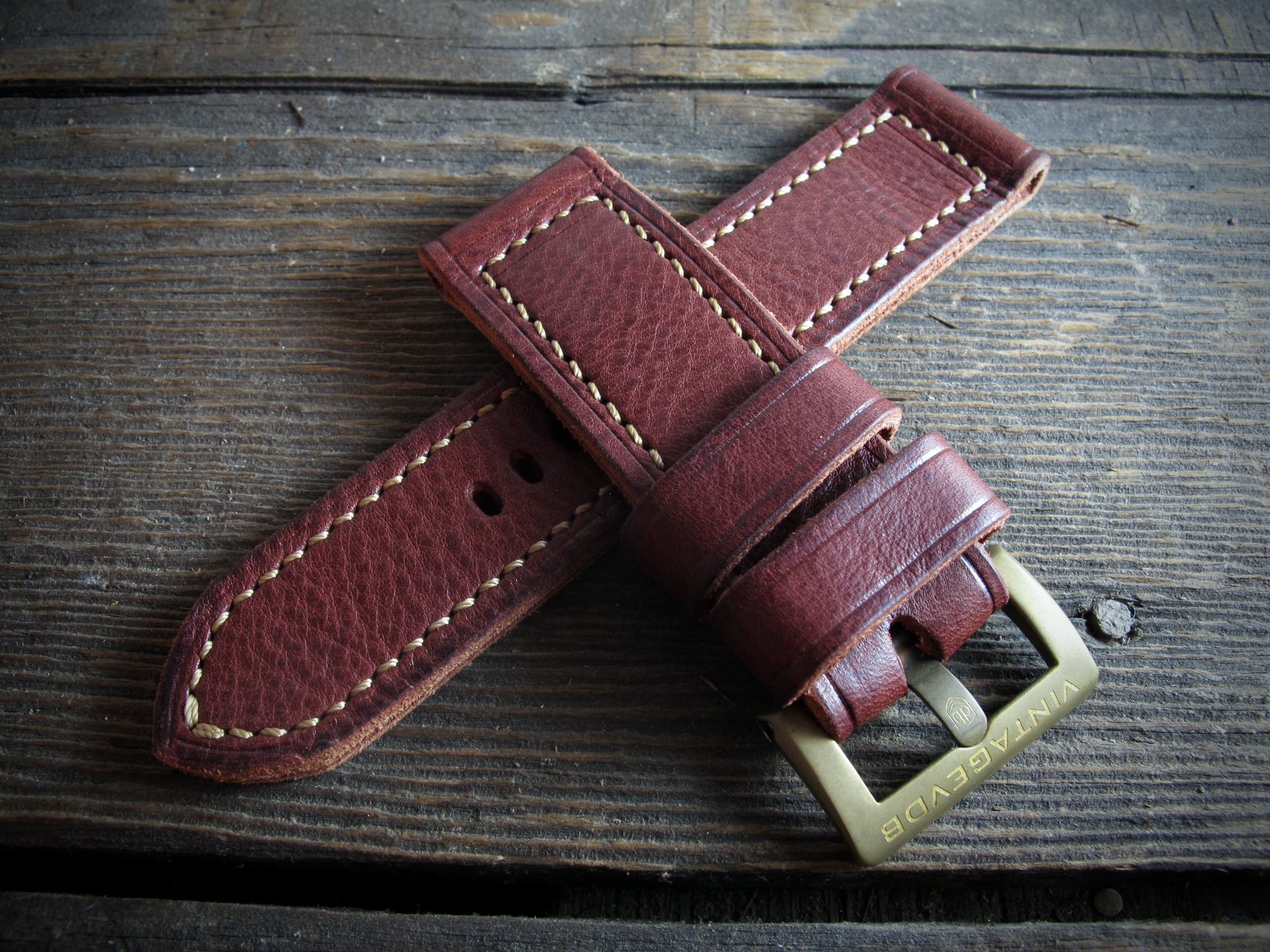 "Ruby" Handmade Ruby Red Leather Strap
